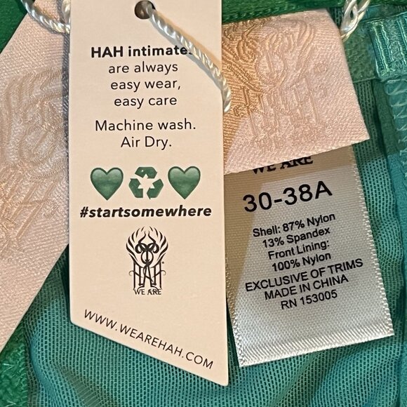 NWT We Are HAH X Free People Sheer Wired Bra 30-38A 30A 32A 34A 36A 38A Teal - Picture 10 of 10